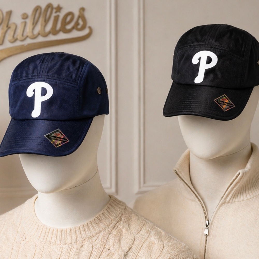 2 Philadelphia Phillies 'P' Logo Cap - Navy & Black